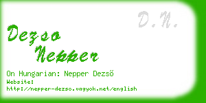dezso nepper business card